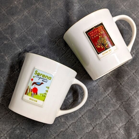 Vintage 2006 Starbucks 16oz Ceramic Coffee Mugs - Qty 2 - Picture 4 of 11